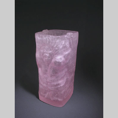 Portraits & People - No Way Out (Trapped in Pink) - Claustraphobia in bubble gum pink. Kiln-Cast lead crystal