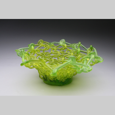 Baskets & Bowls - Jitterbug Kiln-Cast lead crystal knitted glass