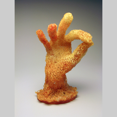 Hands & Hanging - Okay Kiln-Cast lead crystal knitted glass