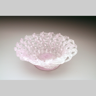 Baskets & Bowls - Blush Kiln-Cast lead crystal knitted glass