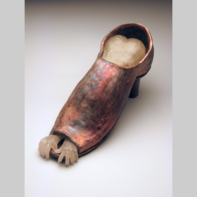 Shoes & Socks - Bummed Out Kiln-cast lead crystal & raku