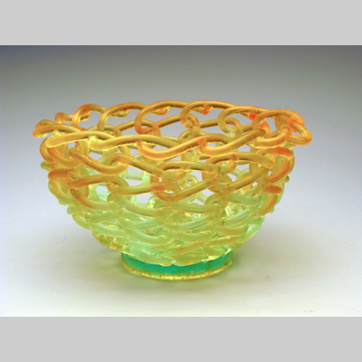 Baskets & Bowls - Shine Kiln cast lead crystal knitted glass