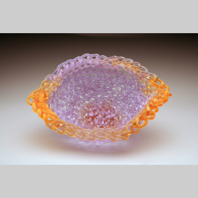 Baskets & Bowls - Console Kiln-Cast lead crystal knitted glass