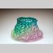 Baskets <br>& <br>Bowls - Rock - This piece rolls/rocks on its rounded bottom. Kiln-Cast lead crystal knitted glass