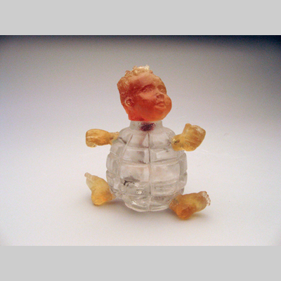 Bombs & Babies - Hairy Baby Boomer Hot cast & kiln cast glass & copper