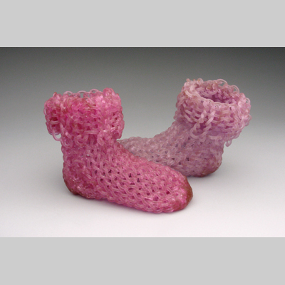 Shoes & Socks - Pale in Comparison Kiln-Cast lead crystal knitted glass