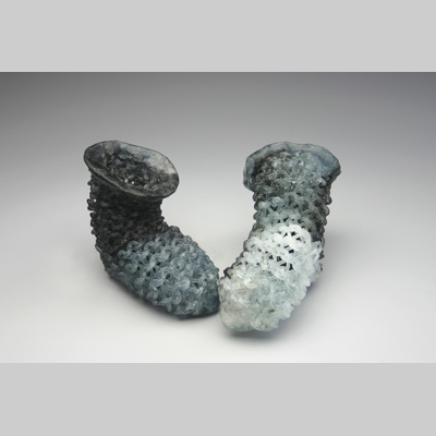 Shoes & Socks - Salt & Pepper Kiln-Cast lead crystal knitted glass