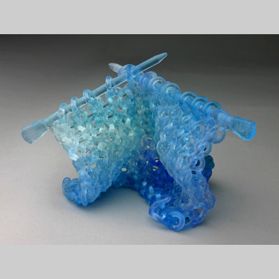 Knitting & Knitted - Knitted Glass Kiln-Cast lead crystal knitted glass
