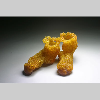 Shoes & Socks - Itchy & Scratchy Kiln-Cast lead crystal knitted glass