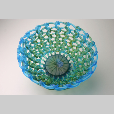 Baskets & Bowls - Weed Kiln-Cast lead crystal knitted glass