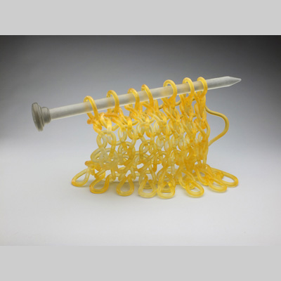 Knitting & Knitted - Continuous - Cast knitting with a removable cast knitting needle Kiln-Cast lead crystal knitted glass