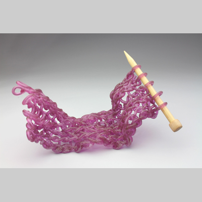 Knitting & Knitted - Ramble kiln cast lead crystal & knitting needle