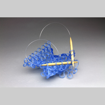 Knitting & Knitted - Valentino kiln cast lead crystal & knitting needles