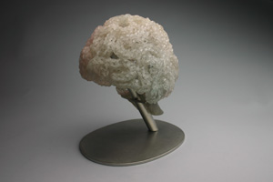 This is Your Brain on Knitting, Carol Milne, cast glass, art glass, knitted glass, kiln cast glass